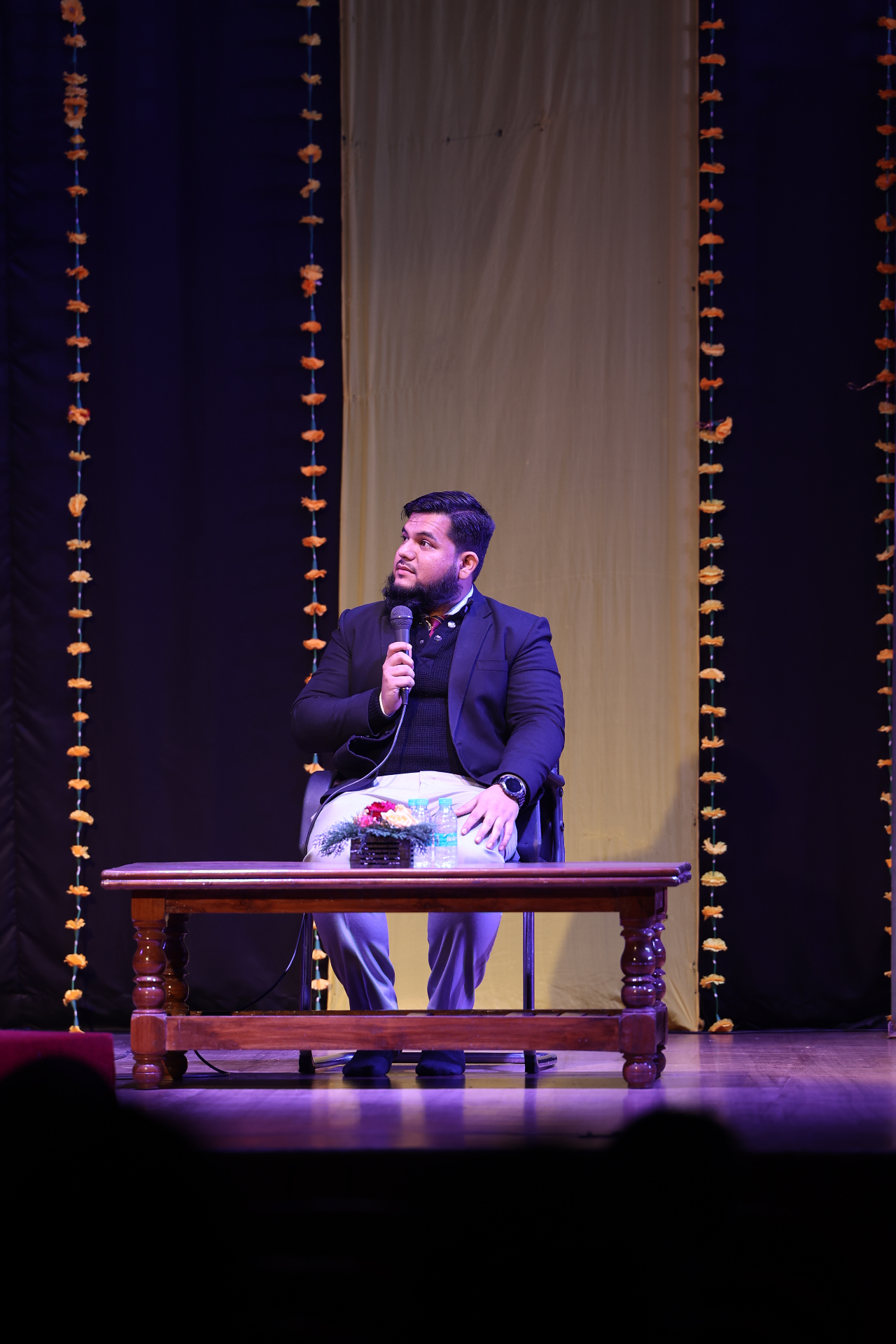 In conversation on stage