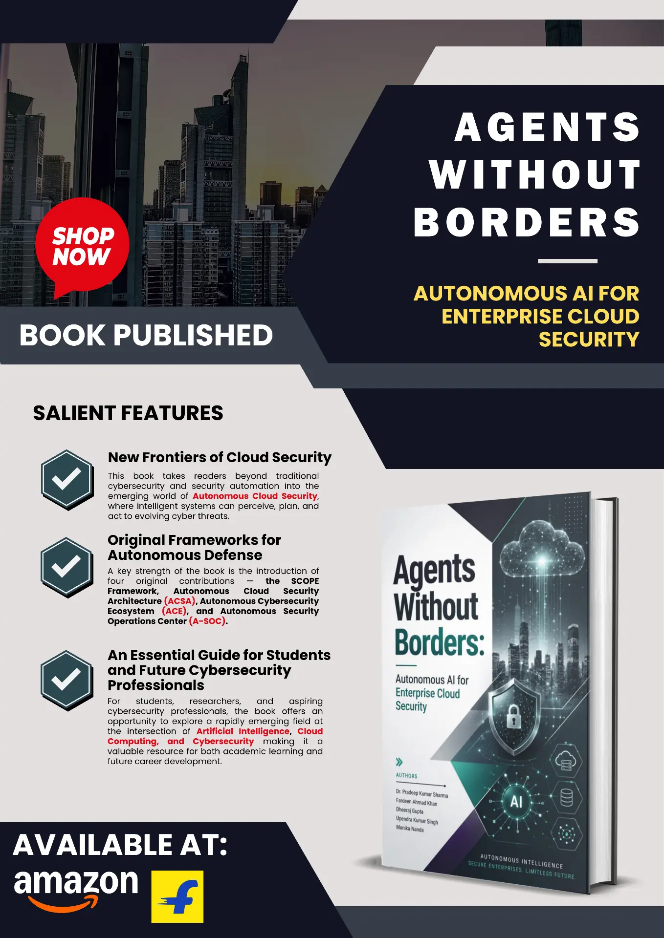Promotional creative highlighting key features of Agents Without Borders